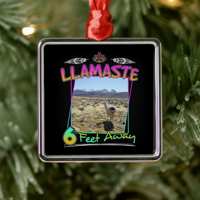 Adorno Metálico Llama - Namaste Yoga Pun Llamaste (Árbol)