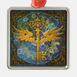 Adorno Metálico Llave alada Steampunk