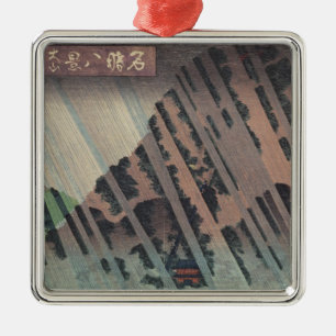 Adorno Metálico Lluvia de la noche en Oyama, c.1830