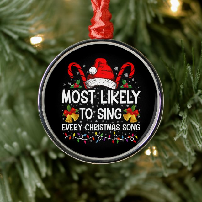 Adorno Metálico Lo Más Probable Es Cantar A Cada Navidad Canta A L (Árbol)