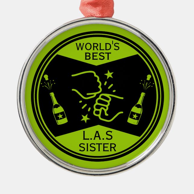 Adorno Metálico Lo mejor del mundo como una hermana (Frente)