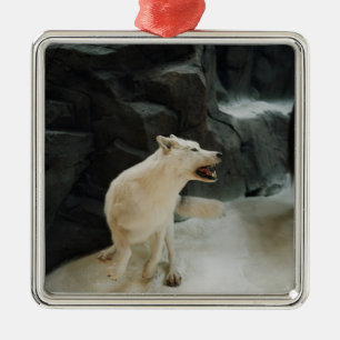 Adorno Metálico Lobo blanco