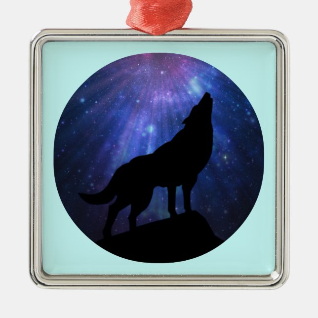 Adorno Metálico Lobo Celestial (Frente)