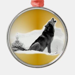 Adorno Metálico Lobo de madera de Alaska