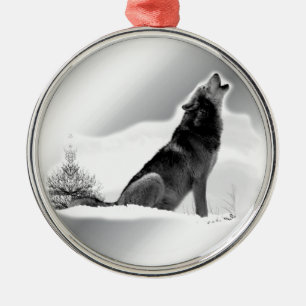 Adorno Metálico Lobo de madera de Alaska