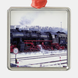 Adorno Metálico locomotora de ferrocarril de vapor estación