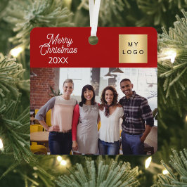 Adorno Metálico Logo de fotos corporativas Navidades rojo moderno