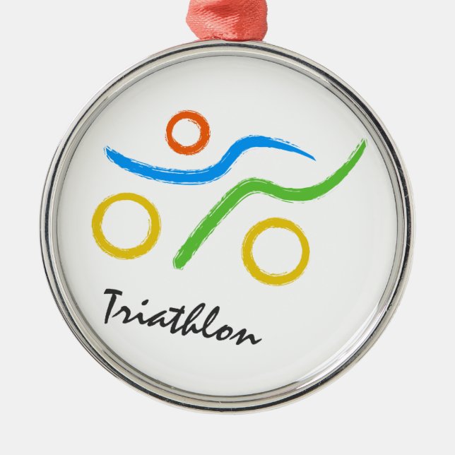 Adorno Metálico Logo de Triathlon (Frente)