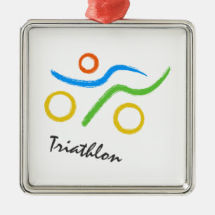 Adorno Metálico Logo de Triathlon