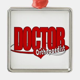 ADORNO METÁLICO LOGO ORTOPEDISTA MÉDICA ROJO GRANDE