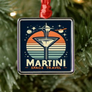 Adorno Metálico Logotipo de despegue de viaje espacial Martini
