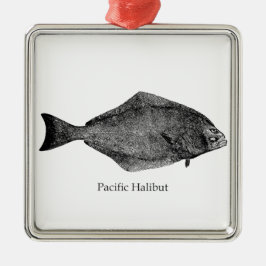 Adorno Metálico Logotipo del halibut pacífico