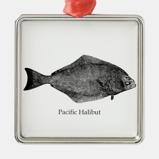 Adorno Metálico Logotipo del halibut pacífico (Frente)
