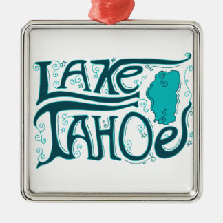 Adorno Metálico Logotipo dibujado mano del lago Tahoe