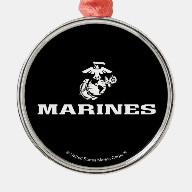 Adorno Metálico Logotipo USMC apilado - blanco (Frente)