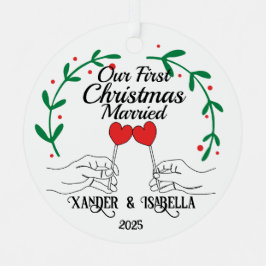 Adorno Metálico Lollipops de corazón Primera Navidad casada