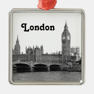 Adorno Metálico Londres Inglaterra Reino Unido Silueta Grabada
