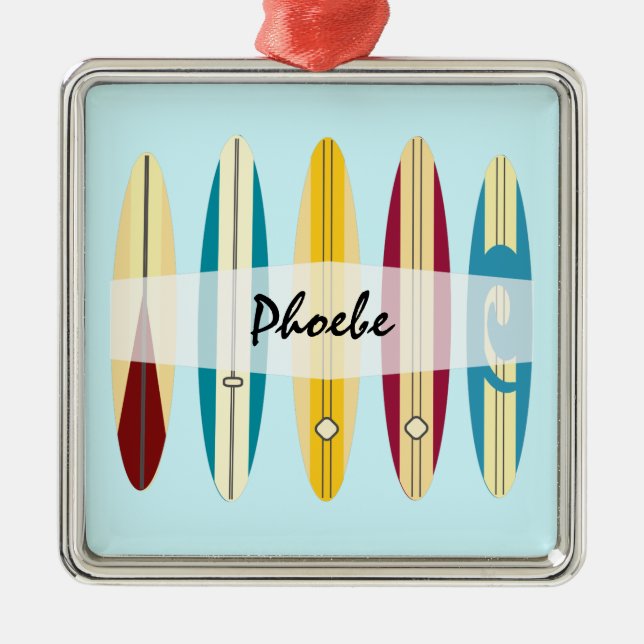 Adorno Metálico Longboard de vintage (Frente)