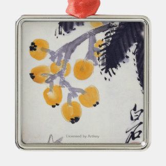 Adorno Metálico Loquats y un saltamontes