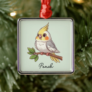 Adorno Metálico Loro Cacatúa Mascota Ave Personalizada Linda