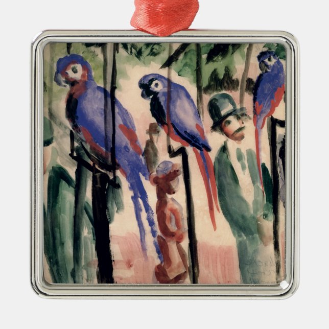 Adorno Metálico Loros azules (Frente)