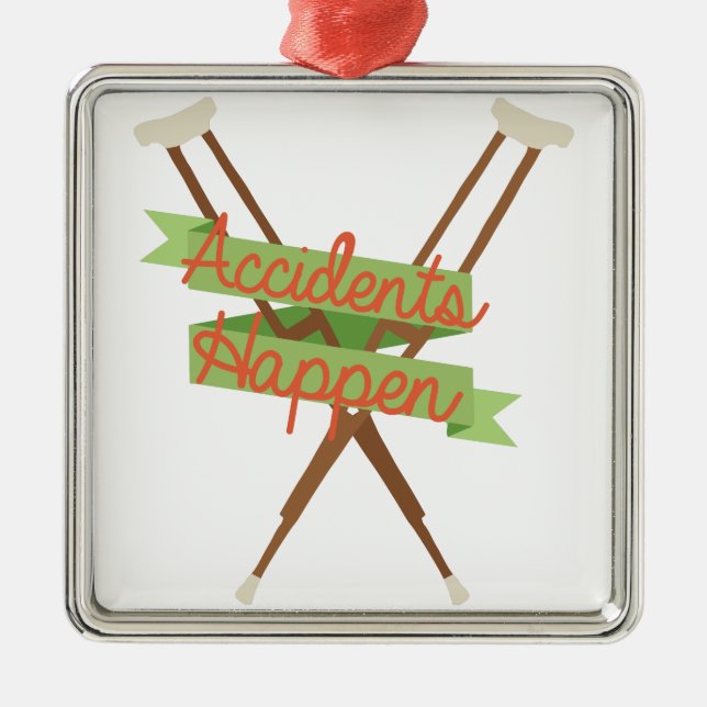 Adorno Metálico Los accidentes suceden las muletas (Frente)