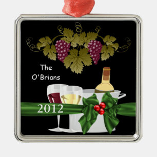 ADORNO METÁLICO LOS AMANTES DEL VINO 2012 ADORNAN PERSONALIZADO