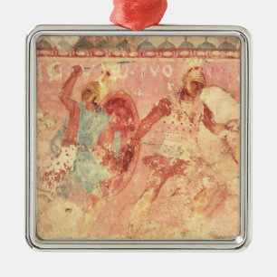 Adorno Metálico Los Amazonas que luchan a un guerrero griego