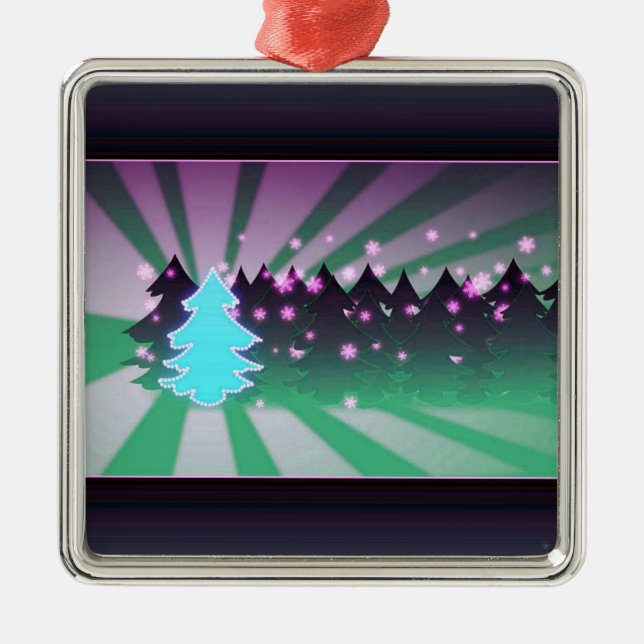 Adorno Metálico Los árboles de Navidad sombras de verde (Frente)