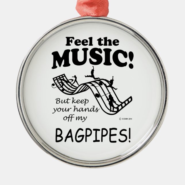 Adorno Metálico Los Bagpipes Sienten La Música (Frente)
