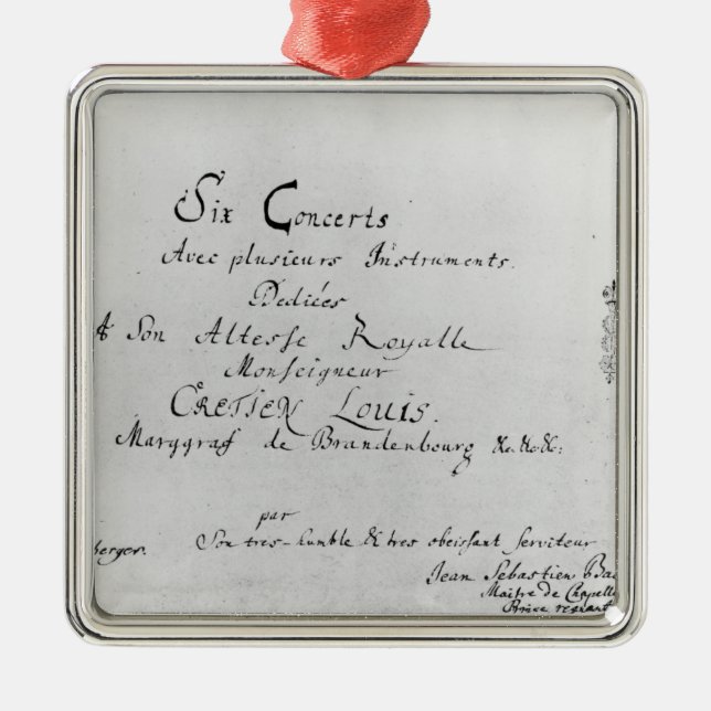 Adorno Metálico Los conciertos de Brandeburgo, 1721 (Frente)