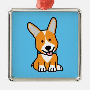 Adorno Metálico Los Corgis del Corgi persiguen el Pembroke feliz
