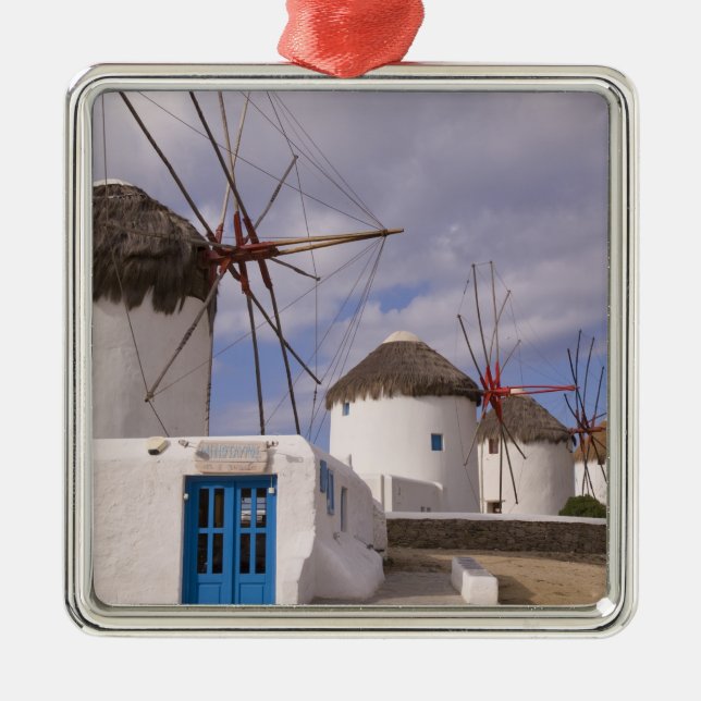 Adorno Metálico Los molinos de viento de Mykonos en las islas grie (Frente)