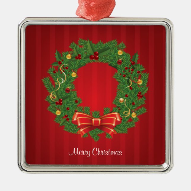 Adorno Metálico Los navidades Eran Verdes Y Rojos (Frente)