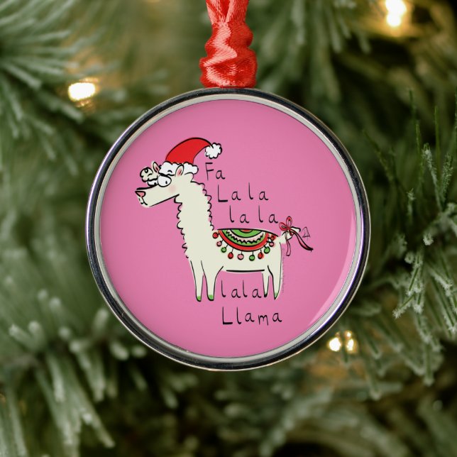 Adorno Metálico Los niños de los Navidades de Llama son graciosos (Árbol)