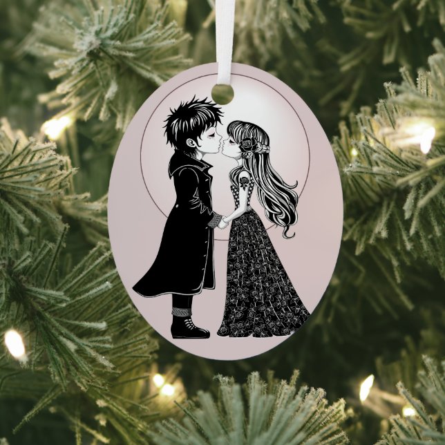 Adorno Metálico Los niños góticos y góticos besan a El día de San  (in situ)