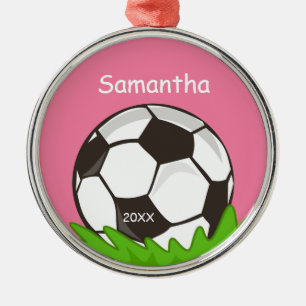 Adorno Metálico Los niños personalizaron rosa del balón de fútb