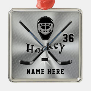 Adorno Metálico Los regalos frescos del hockey personalizaron los