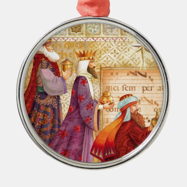 Adorno Metálico Los tres reyes (Frente)