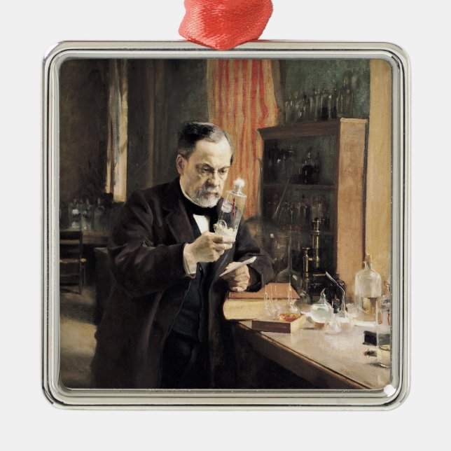 Adorno Metálico Louis Pasteur en su laboratorio, 1885 (Frente)