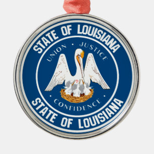 Adorno Metálico Louisiana Round Emblem