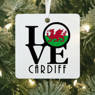 Adorno Metálico LOVE Cardiff Wales