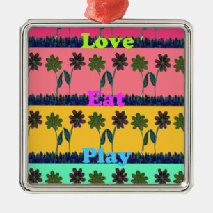 Adorno Metálico Love Eat Play Art Print