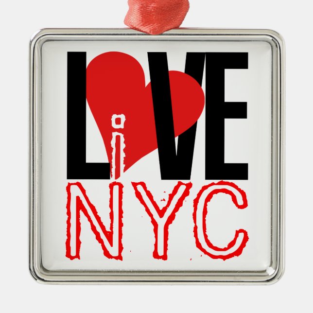 Adorno Metálico Love NYC Live In NYC Ornament (Frente)