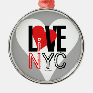 Adorno Metálico Love NYC Live In NYC Ornament Gray