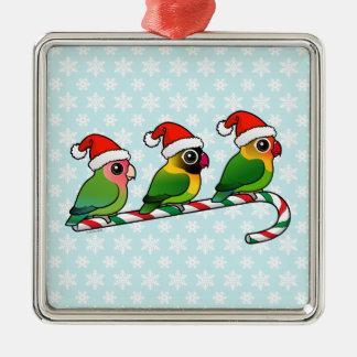 Adorno Metálico Lovebird Candy Cane