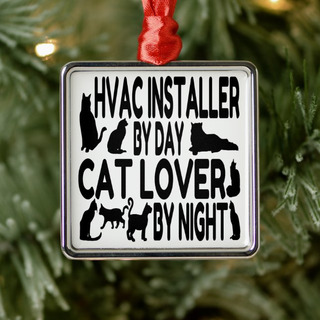 Adorno Metálico Lover de gato del instalador de HVAC (Árbol)