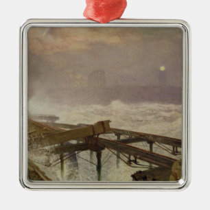 Adorno Metálico Luces azules, embarcadero de Teignemouth -