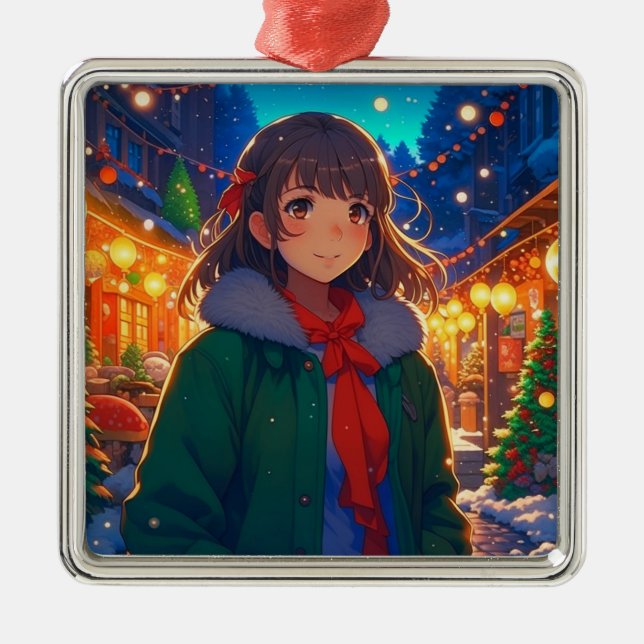 Adorno Metálico Luces de los Navidades del Chica Anime (Frente)