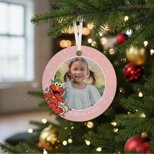 Adorno Metálico Luces de Navidad de Elmo Nombre y Foto Personali